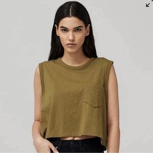 Olive Sleeveless Crop Top